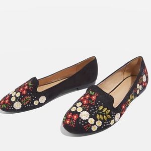Topshop embroidered flats